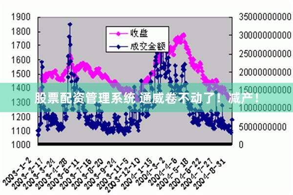 股票配资管理系统 通威卷不动了！减产！